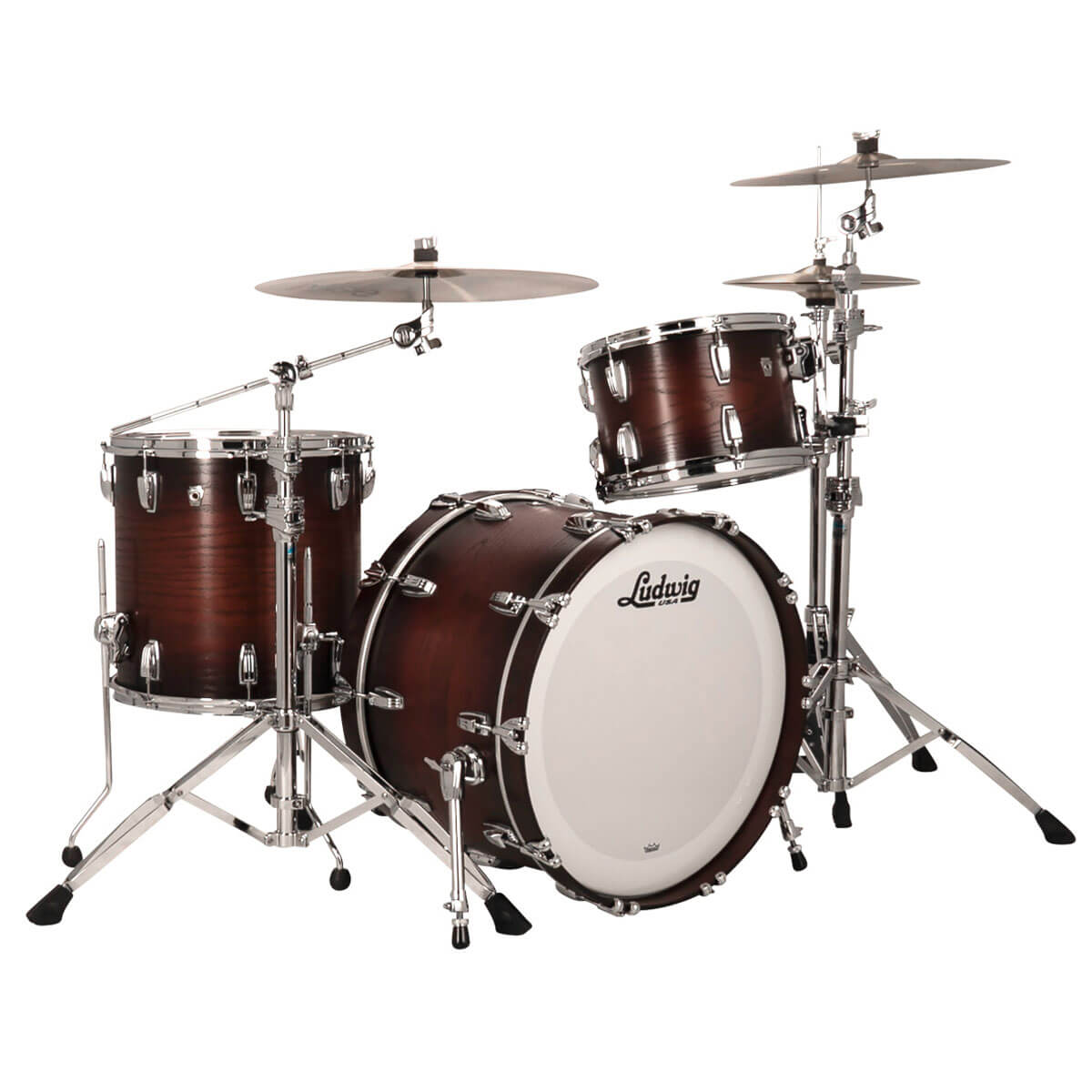 Ludwig Classic Oak 3pc Drum Set Brown Burst 22/13/16 - Drum Center Of Portsmouth