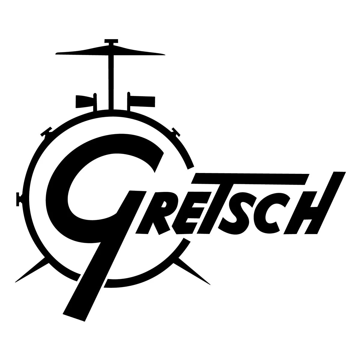Gretsch Vinyl Bass Drum Sticker, Black - Drum Center Of Portsmouth