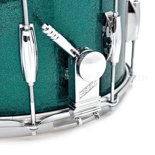 Gretsch Broadkaster Snare Drum 14x8 10-Lug Cadillac Green Sparkle w/MS Strainer - DCP Exclusive! - Drum Center Of Portsmouth