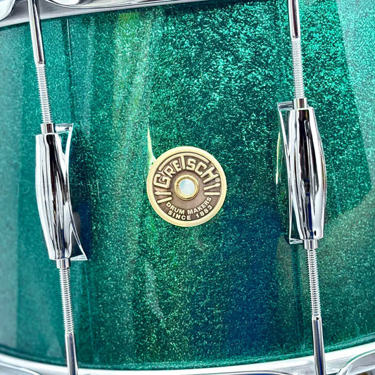 Gretsch Broadkaster Snare Drum 14x8 10-Lug Cadillac Green Sparkle w/MS Strainer - DCP Exclusive! - Drum Center Of Portsmouth