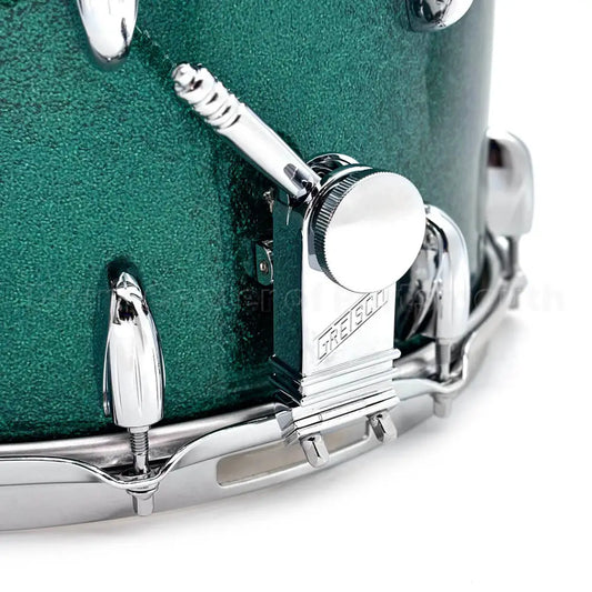 Gretsch Broadkaster Snare Drum 14x8 20-Lug Cadillac Green Sparkle w/MS Strainer - DCP Exclusive! - Drum Center Of Portsmouth