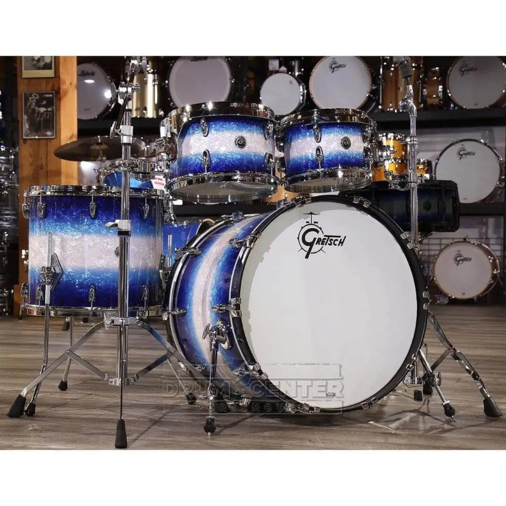 Gretsch Brooklyn 4pc Euro Drum Set Blue Burst Pearl - Drum Center Of Portsmouth