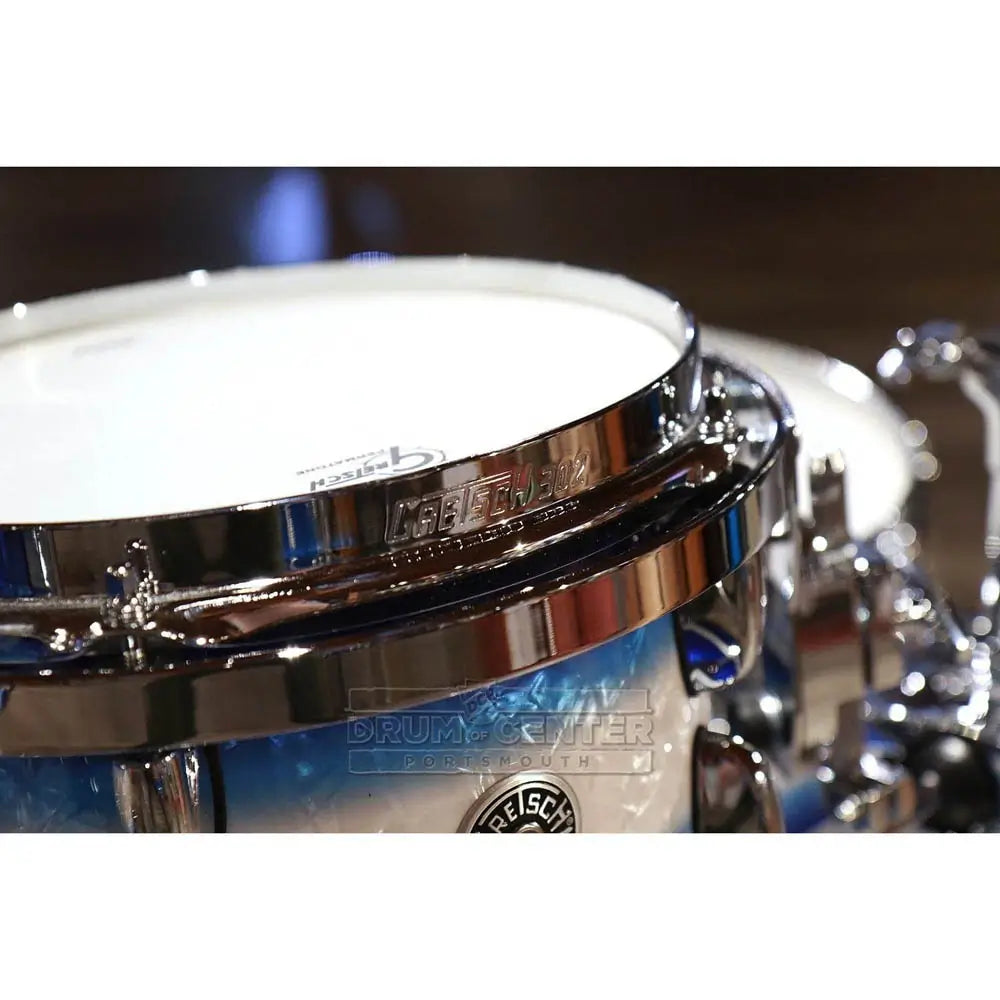 Used Gretsch Brooklyn 4pc Euro Drum Set Blue Burst Pearl - Excellent - Drum Center Of Portsmouth