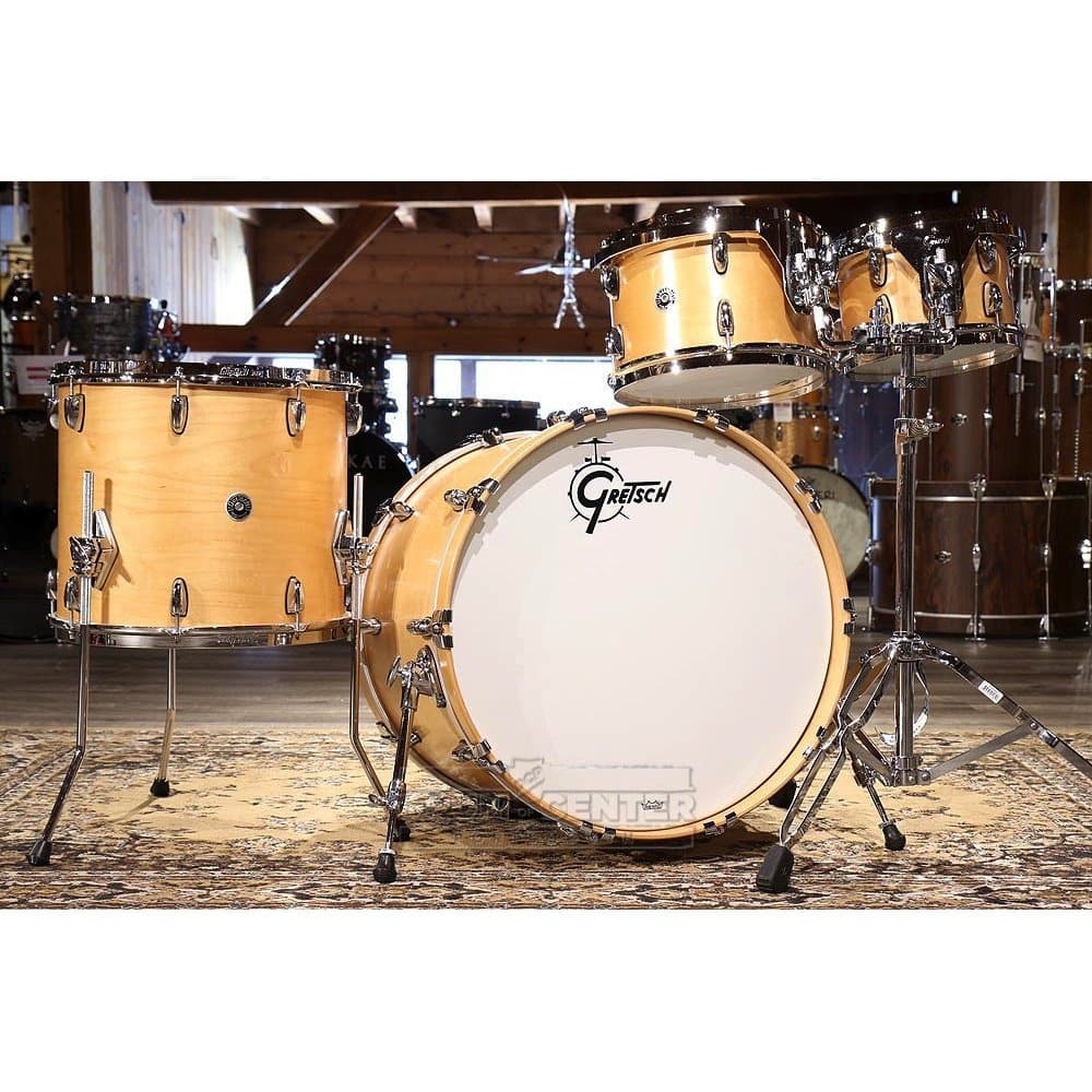 Used Gretsch Brooklyn 4pc Euro Drum Set Satin Natural - Drum Center Of Portsmouth