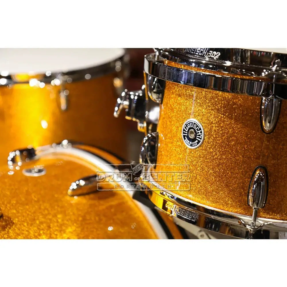 Used Gretsch Brooklyn 3pc Drum Set w/26BD Gold Sparkle - Excellent - Drum Center Of Portsmouth