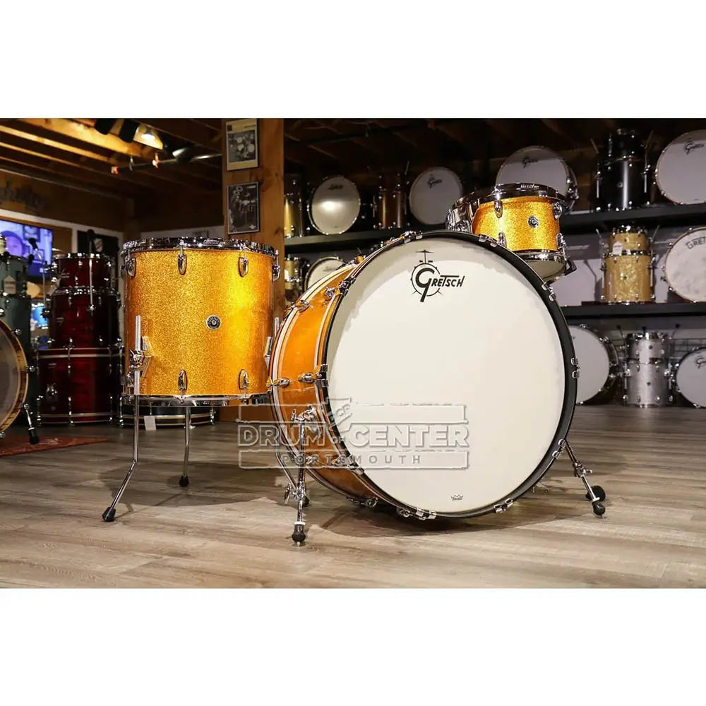 Used Gretsch Brooklyn 3pc Drum Set w/26BD Gold Sparkle - Excellent - Drum Center Of Portsmouth