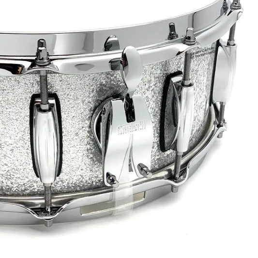 Gretsch Brooklyn Snare Drum 14x5.5 10-Lug Silver Sparkle - Drum Center Of Portsmouth