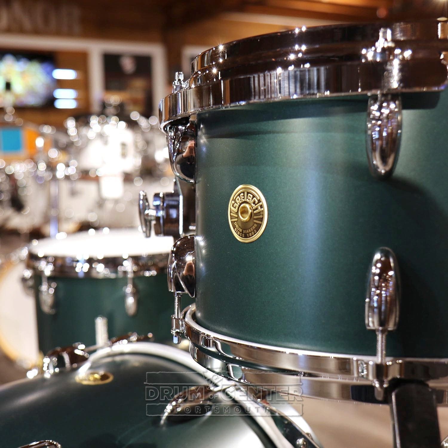 Gretsch USA Custom 3pc Drum Set Satin Cadillac Green