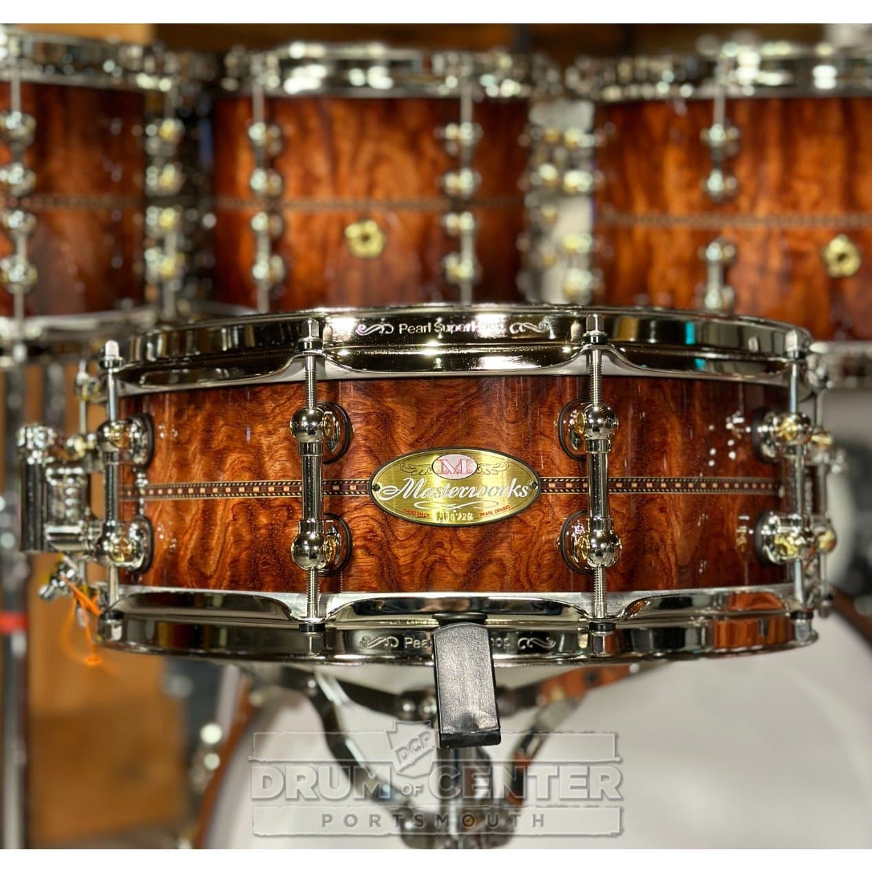 Pearl Masterworks Urban Recipe 6pc Drum Set Natural Walnut Burst Bubinga