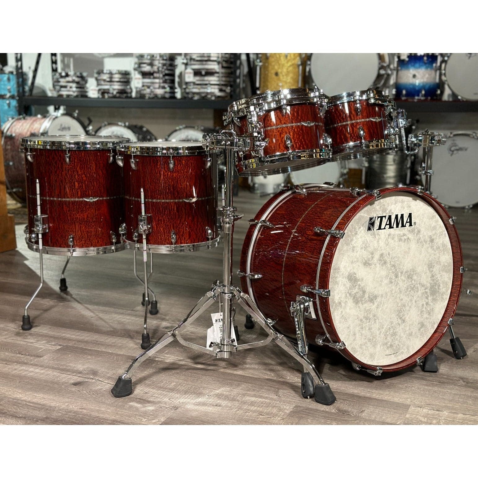 Tama Star Mahogany 5pc Drum Set Quilted Natural Waterfall Sapele