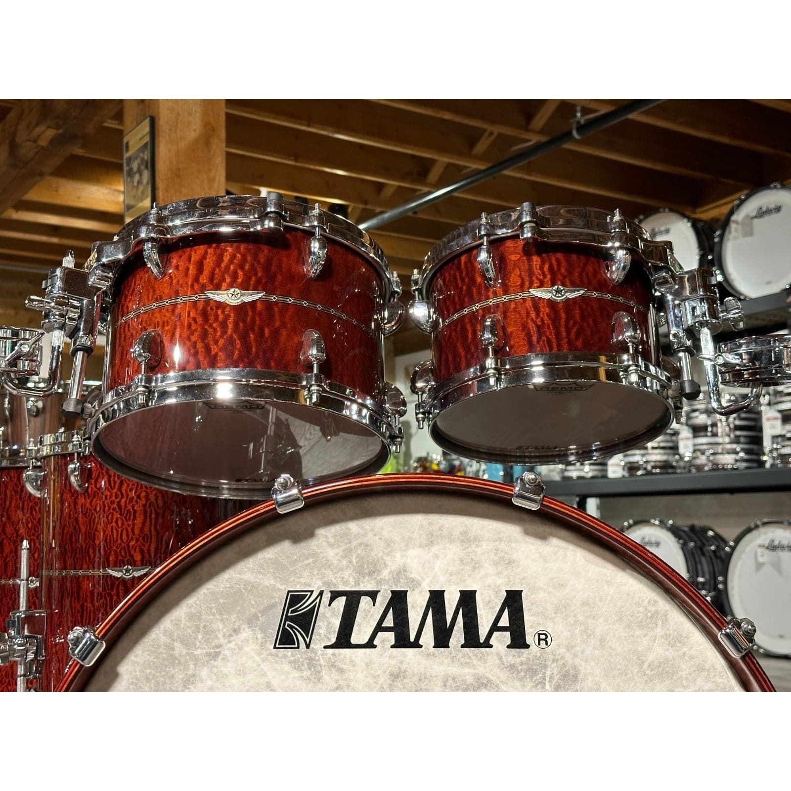 Tama Star Mahogany 5pc Drum Set Quilted Natural Waterfall Sapele