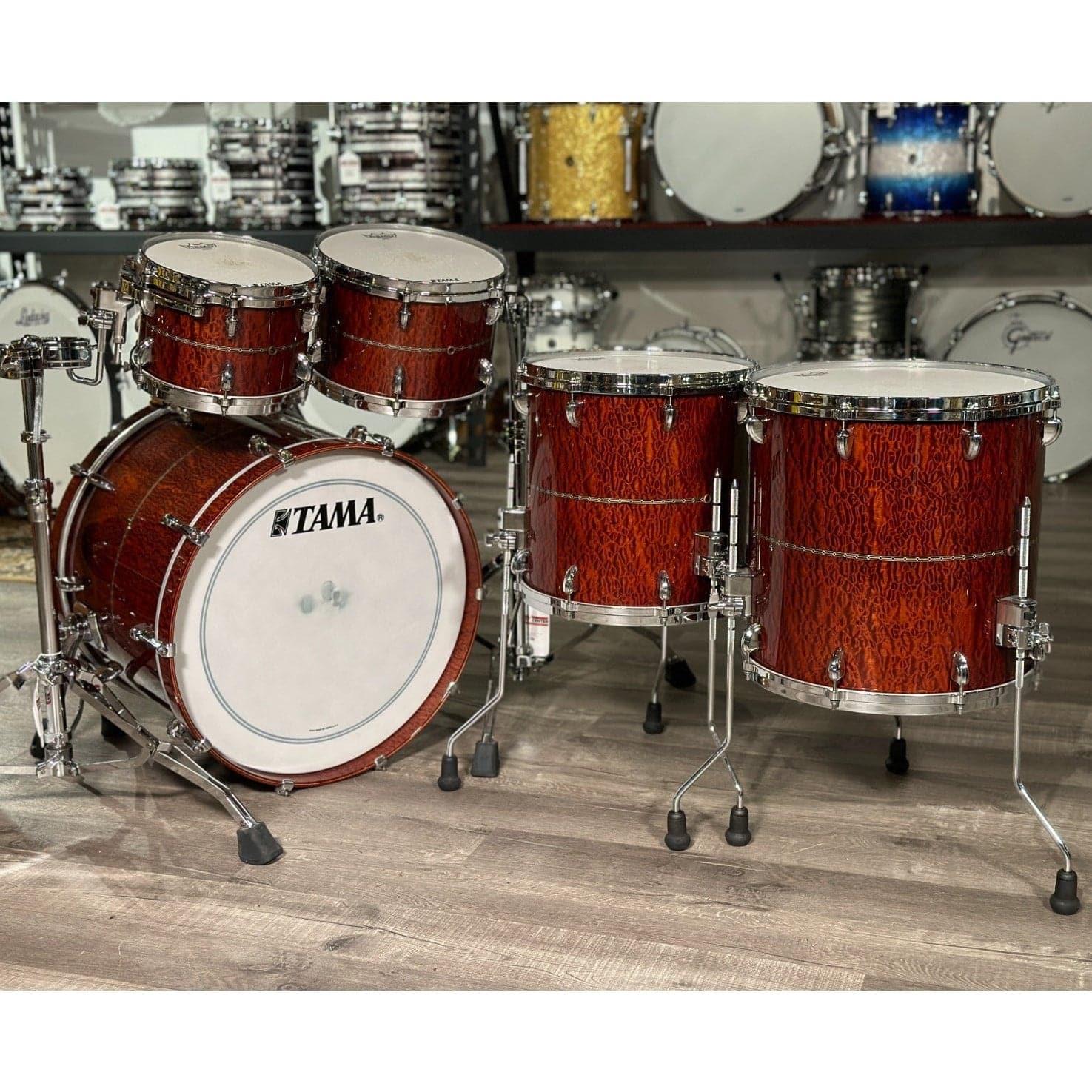 Tama Star Mahogany 5pc Drum Set Quilted Natural Waterfall Sapele