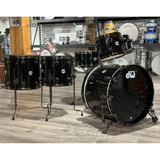 DW Collectors Pure Purpleheart 6pc Drum Set Piano Black Gloss w/Black Nickel Hw