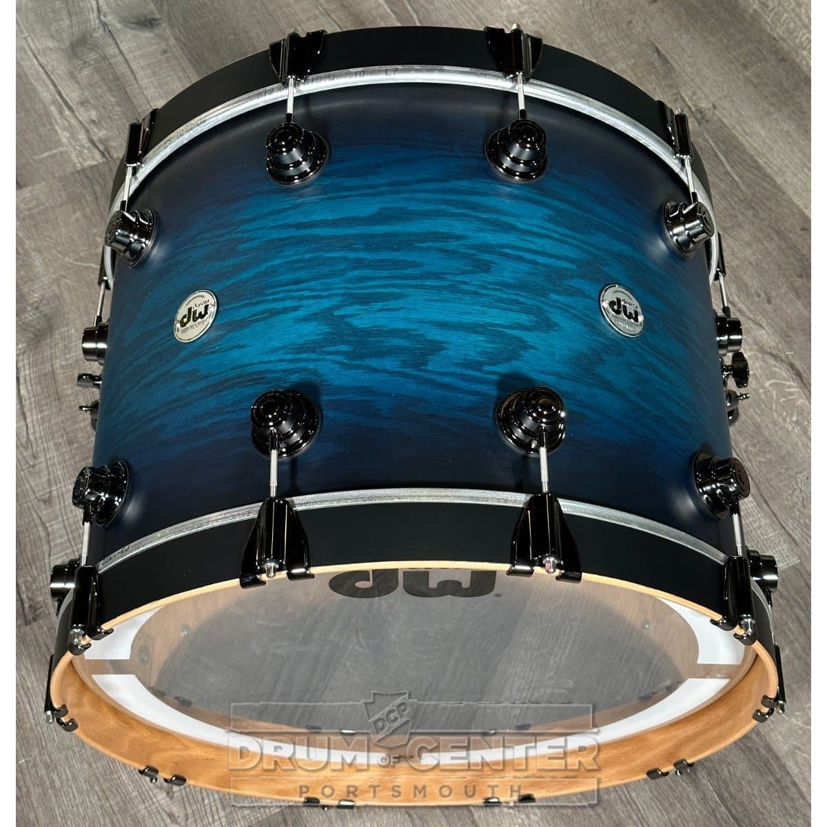 DW Collectors Pure Oak 5pc Drum Set Regal Blue to Candy Black Burst w/Black Nickel Hw