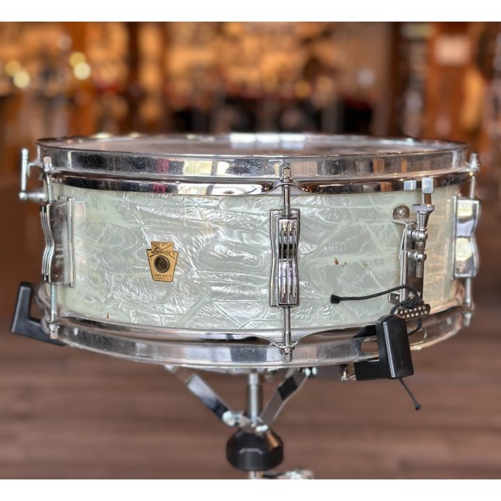 Vintage Ludwig Pioneer Snare Drum 14x5 White Marine Pearl