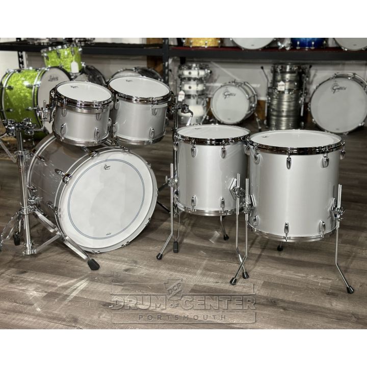 Gretsch USA Custom 5pc Drum Set Silver Mist Gloss