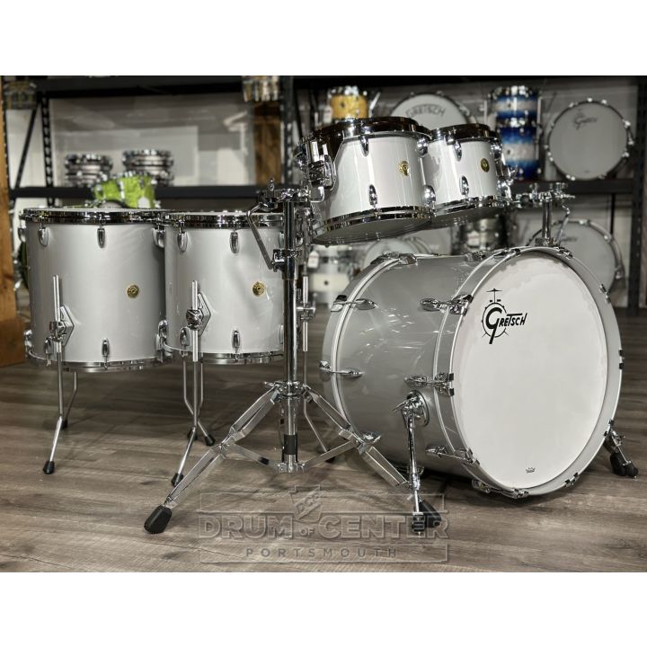 Gretsch USA Custom 5pc Drum Set Silver Mist Gloss