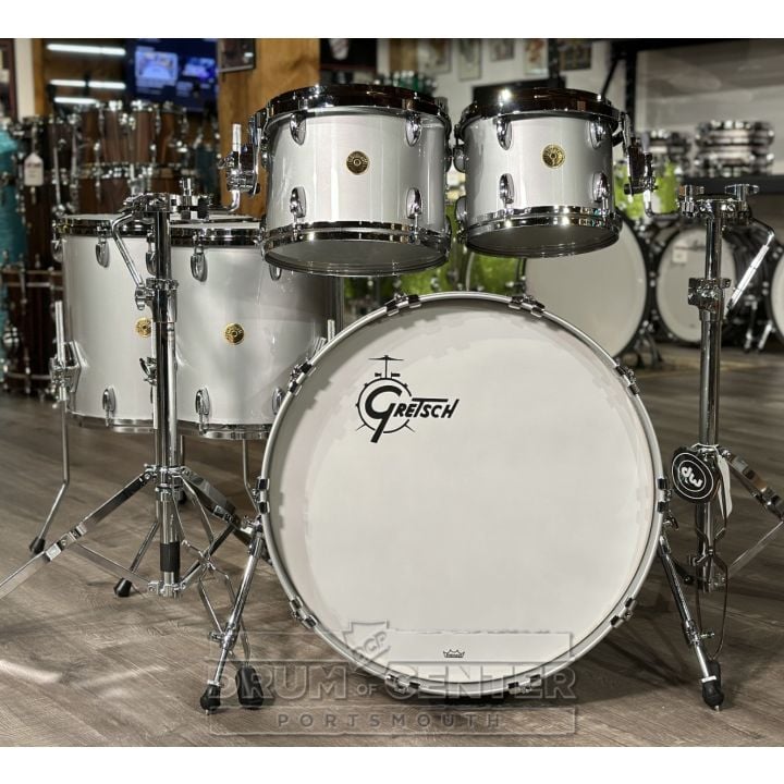 Gretsch USA Custom 5pc Drum Set Silver Mist Gloss