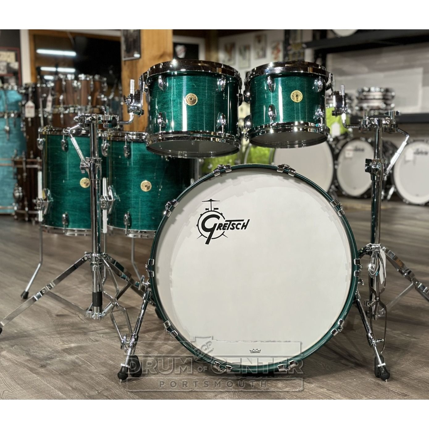 Gretsch USA Custom 5pc Drum Set Caribbean Blue Gloss