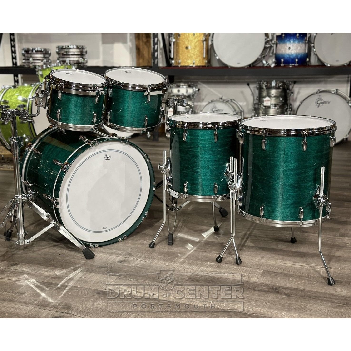 Gretsch USA Custom 5pc Drum Set Caribbean Blue Gloss