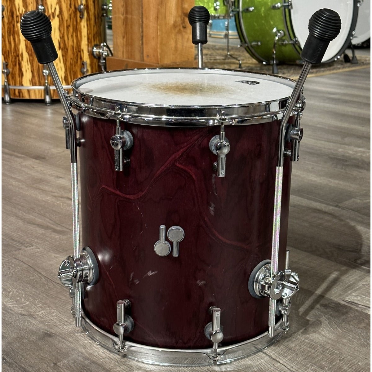 Used Sonor SQ2 Maple 6pc Drum Set Red Wine Dunes