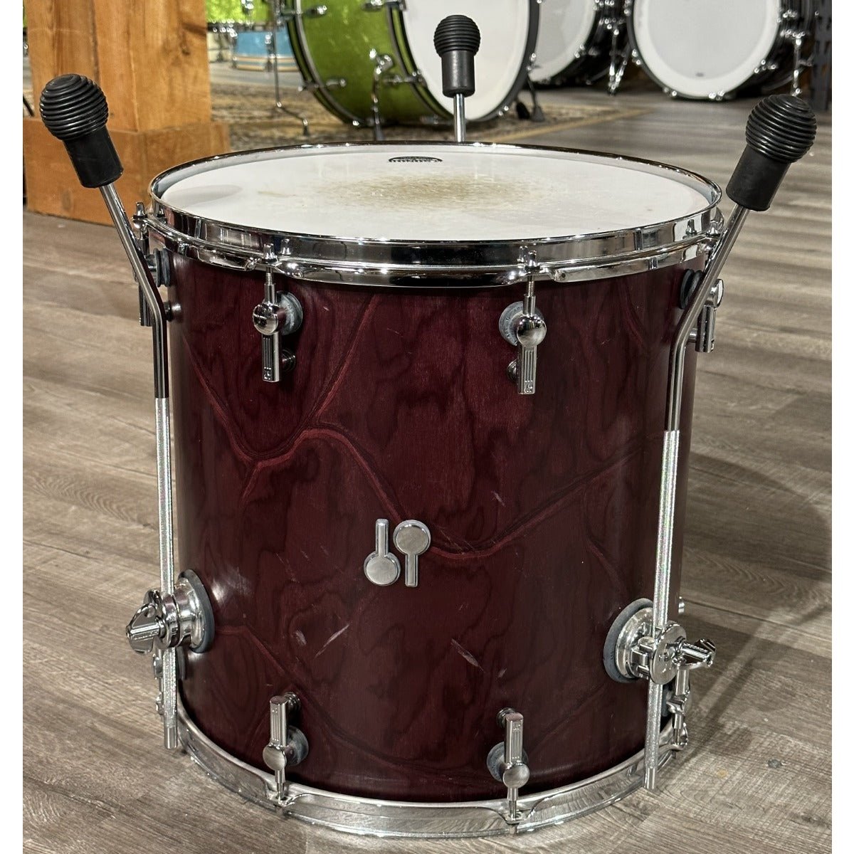 Used Sonor SQ2 Maple 6pc Drum Set Red Wine Dunes