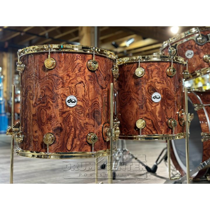 DW Collectors Pure Purpleheart 6pc Drum Set Waterfall Bubinga w/Gold Hw