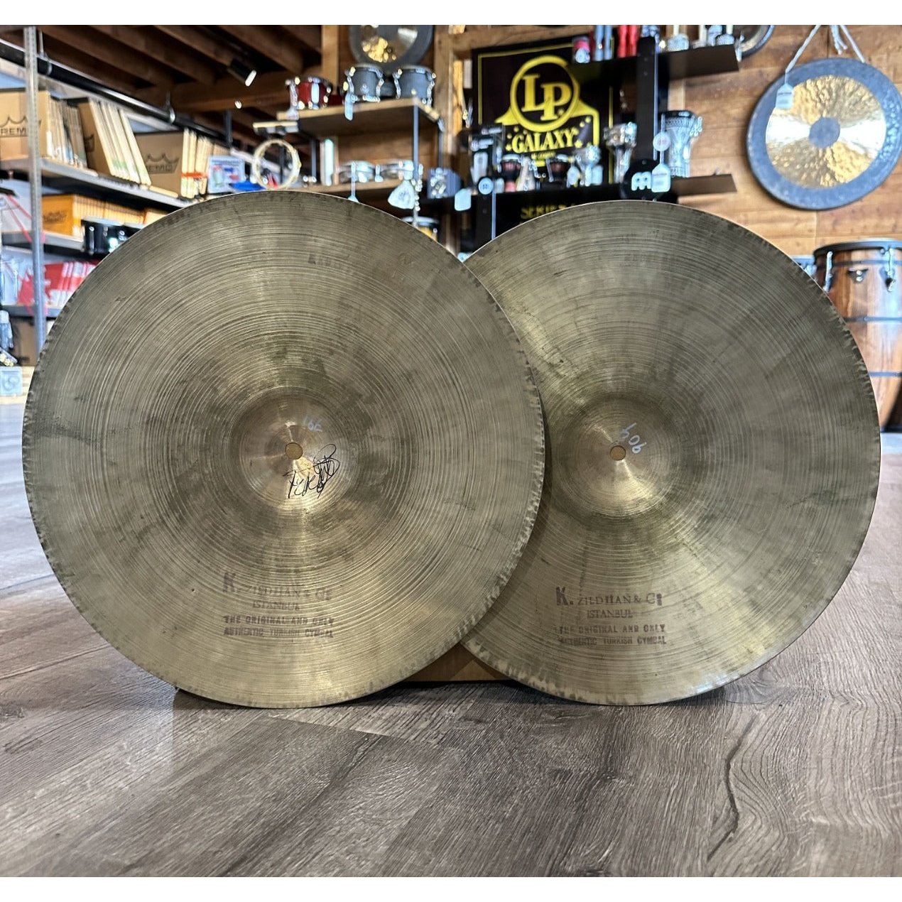 Used Vintage K Istanbul Zildjian Hi Hat Cymbals 14 - 791/904 grams