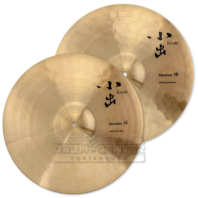 Koide Absolute Hi Hat Cymbals Thin/Medium 14" 1 grams - Drum Center Of Portsmouth