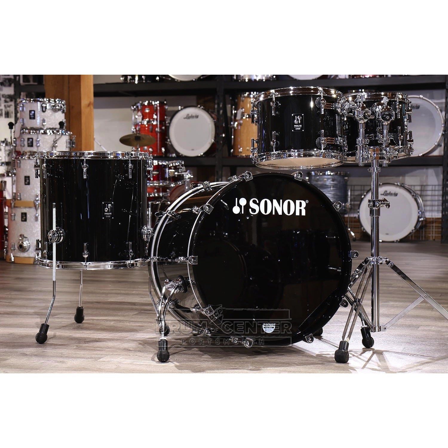 Sonor Prolite 4pc Drum Set | 15800355 Brilliant Black 22/10/12/16