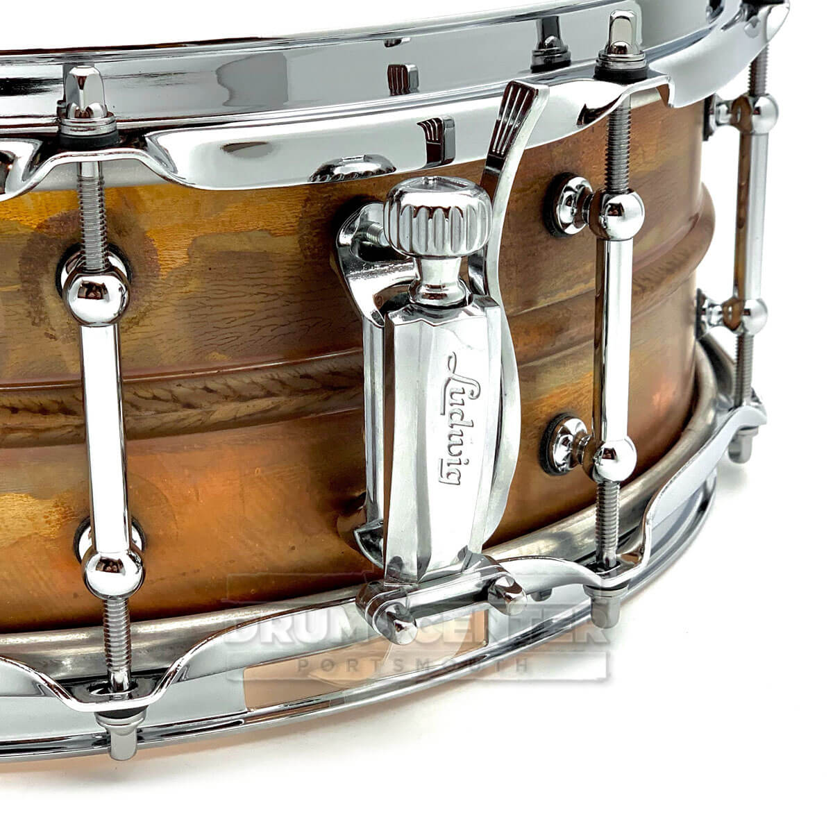 Ludwig LC661T Copper Phonic Snare Drum 14x5 Raw w/Tube Lugs