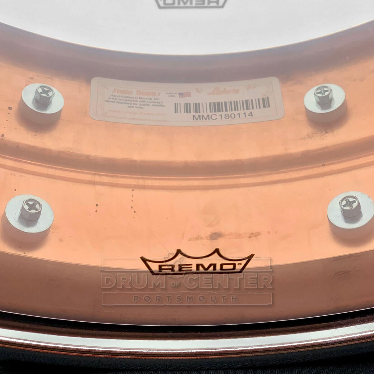 Ludwig LC661T Copper Phonic Snare Drum 14x5 Raw w/Tube Lugs