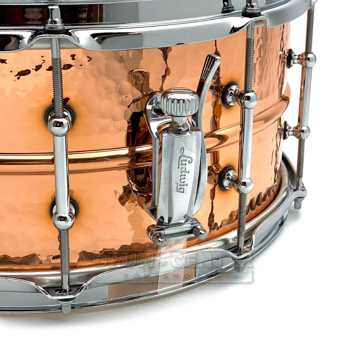 Ludwig Copper Phonic Snare Drum 14x6.5 Hammered w/Tube Lugs - Drum Center Of Portsmouth