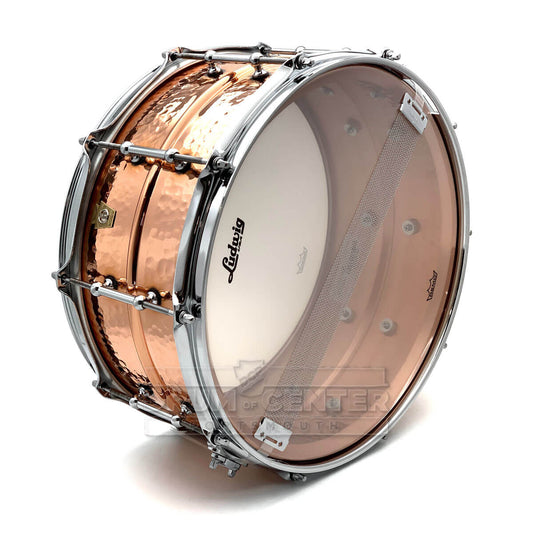 Ludwig LC662KT Copper Phonic Snare Drum 14x6.5 Hammered w/Tube Lugs