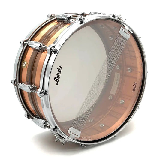 Ludwig LC663S Raw Striped Copper Phonic Snare Drum 14x6.5 - Drum Center Of Portsmouth