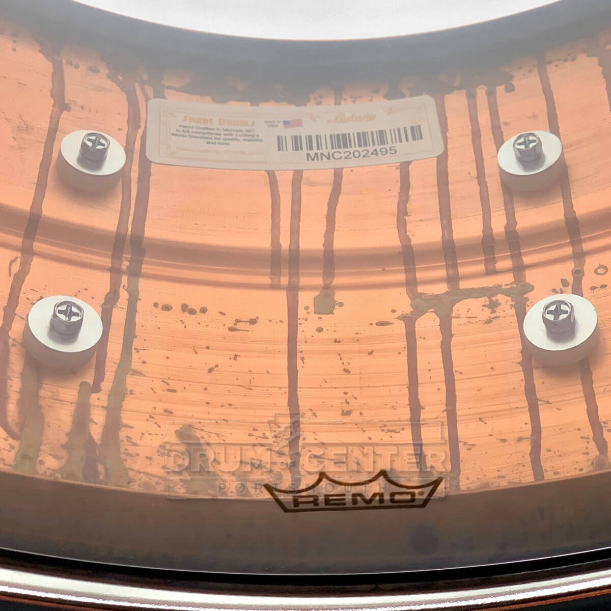 Ludwig LC663T Copper Phonic Snare Drum 14x6.5 Raw w/Tube Lugs
