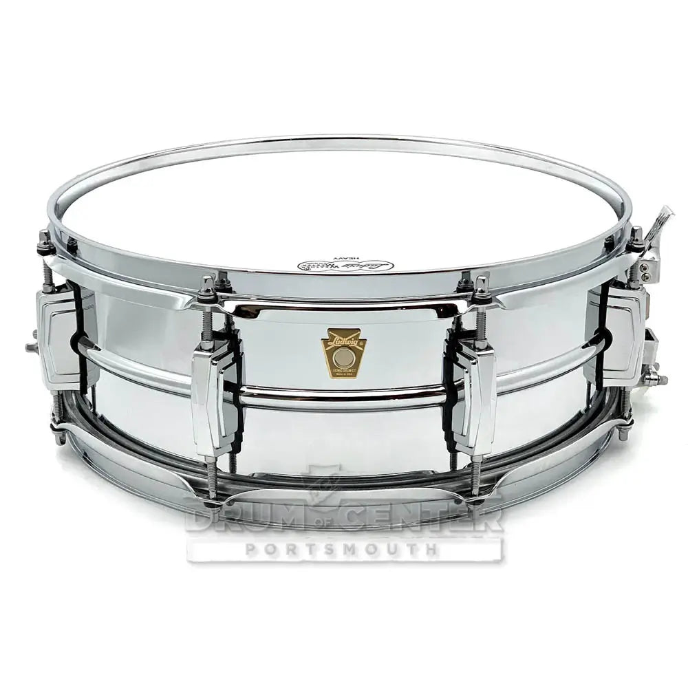 Ludwig "Supraluxe" Chrome Over Brass 8-Lug Snare Drum w/COB Hoops - DCP Exclusive! - Drum Center Of Portsmouth