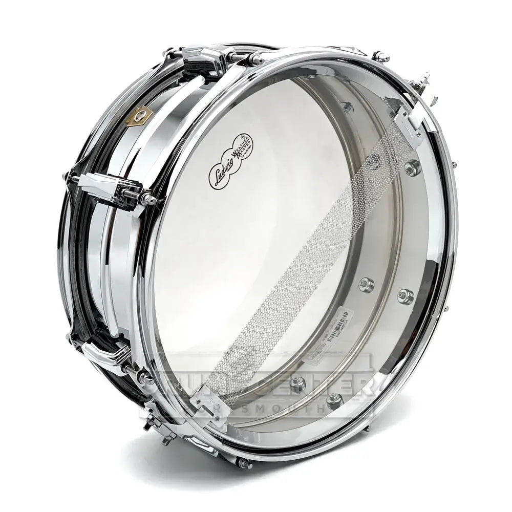 Ludwig "Supraluxe" Chrome Over Brass 8-Lug Snare Drum w/COB Hoops - DCP Exclusive! - Drum Center Of Portsmouth