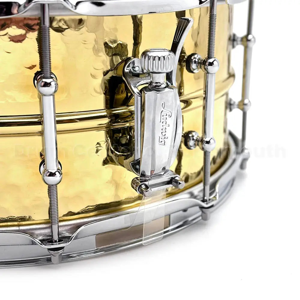 Ludwig LB422BKT Supraphonic Hammered Brass Snare Drum 14x6.5 w/Tube Lugs - Drum Center Of Portsmouth