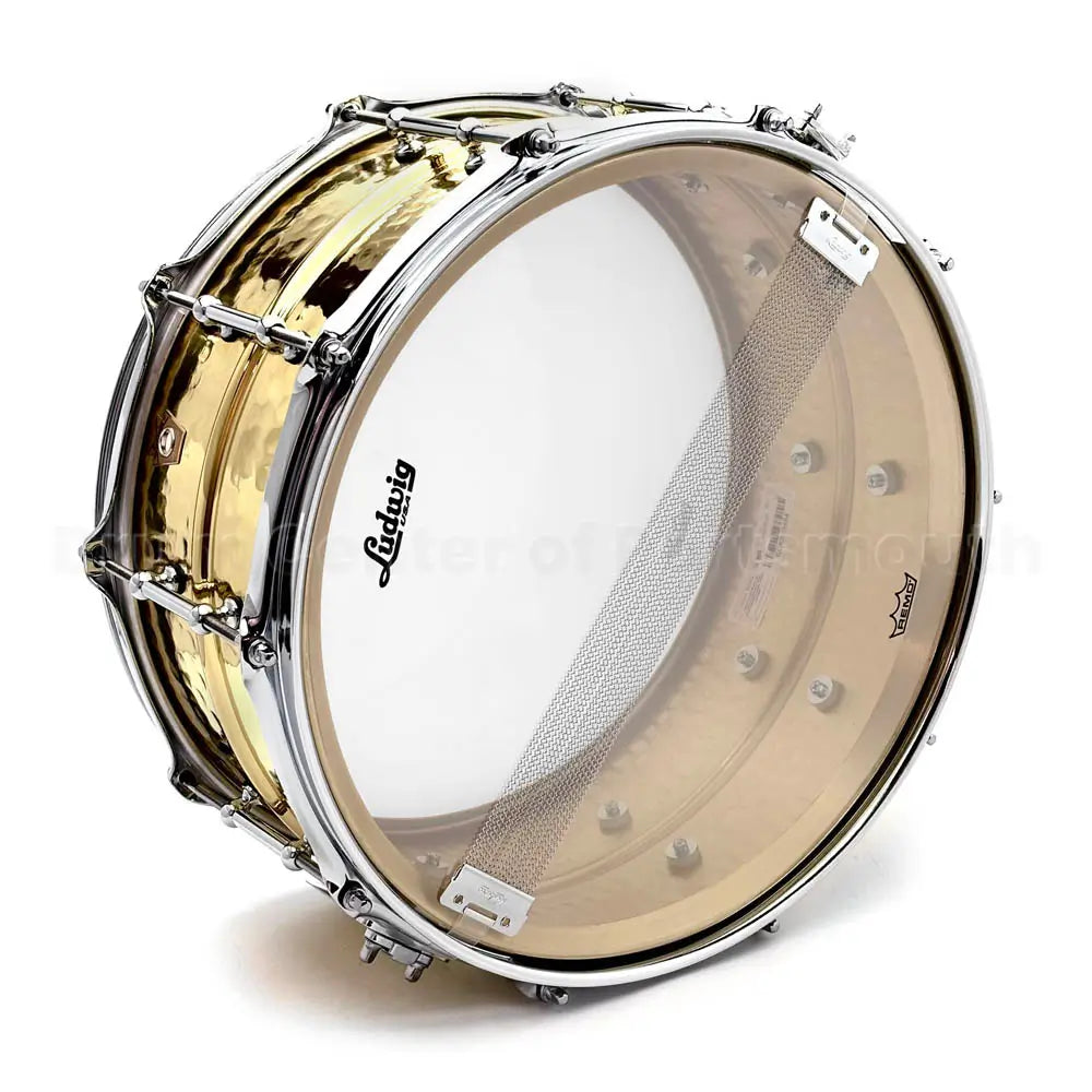 Ludwig LB422BKT Supraphonic Hammered Brass Snare Drum 14x6.5 w/Tube Lugs - Drum Center Of Portsmouth