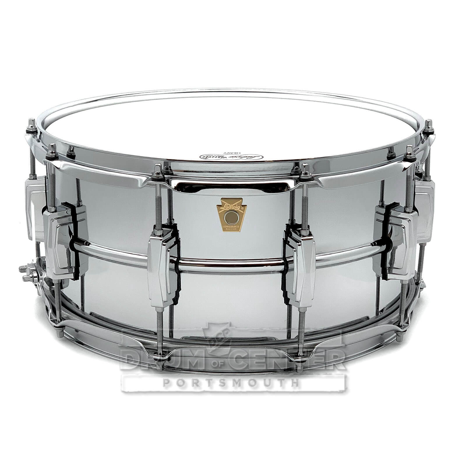 Ludwig LB402B Supraphonic Chrome Over Brass Snare Drum 14x6.5