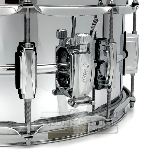 Ludwig LB402B Supraphonic Chrome Over Brass Snare Drum 14x6.5