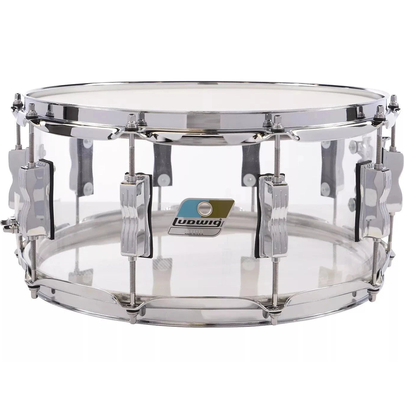 Ludwig Vistalite Snare Drum w/P88 Strainer Clear 14x5 - Drum Center Of Portsmouth
