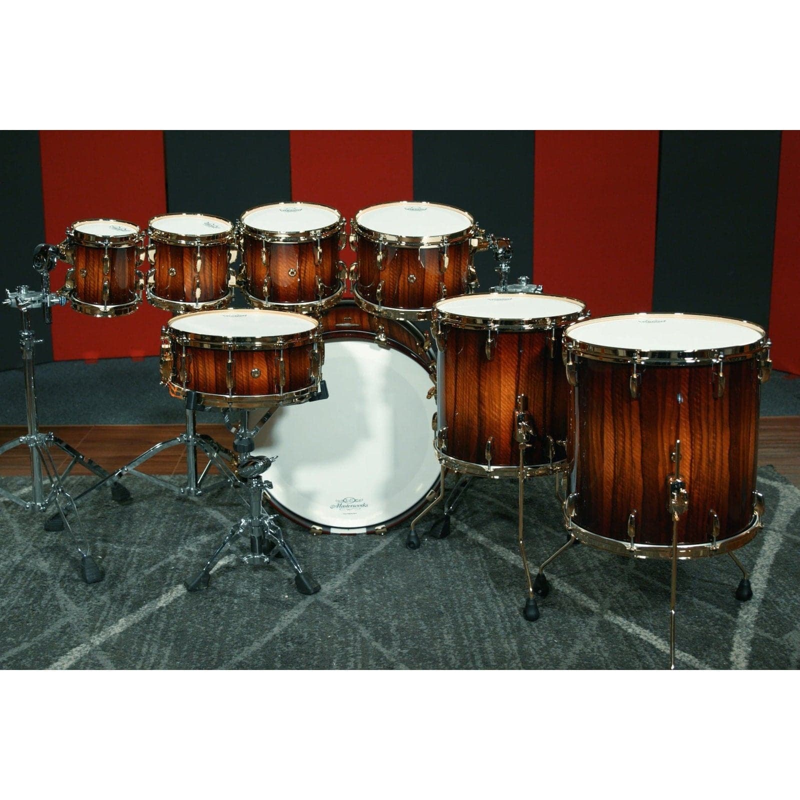 Pearl Masterworks 8pc sTODDio Drum Set Limba Burst w/Gold Hardware