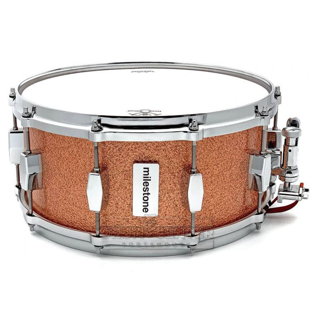 Milestone Founder's Model Fiberglass Composite Snare Drum 14x6.5 10-Lug Copper Sparkle