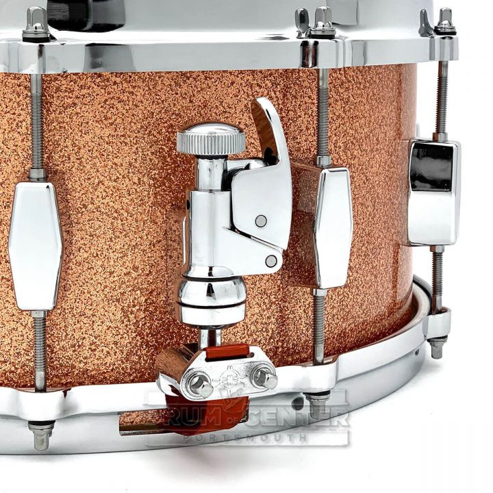 Milestone Founder's Model Fiberglass Composite Snare Drum 14x6.5 10-Lug Copper Sparkle