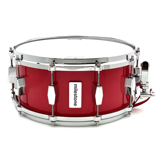 Milestone Founder's Model Fiberglass Composite Snare Drum 14x6.5 Red w/10 Lugs - Drum Center Of Portsmouth