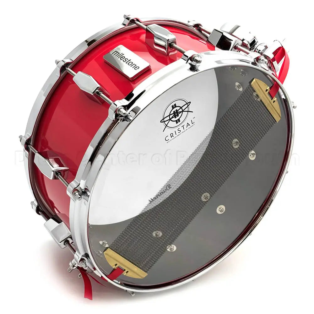Milestone Founder's Model Fiberglass Composite Snare Drum 14x6.5 Red w/10 Lugs - Drum Center Of Portsmouth