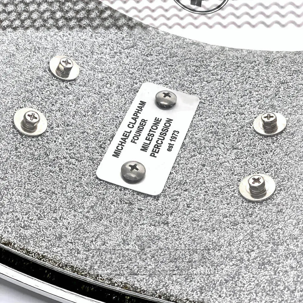 Milestone Founder's Model Fiberglass Composite Snare Drum 14x6.5 10-Lug Silver Sparkle - Drum Center Of Portsmouth