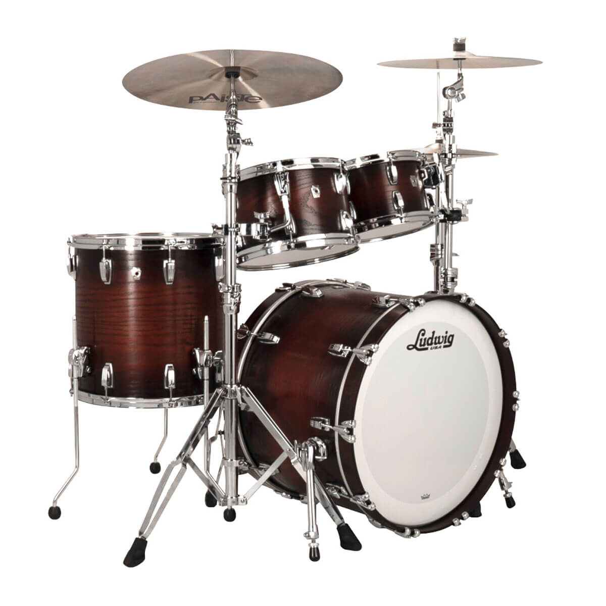 Ludwig Classic Oak 4pc Drum Set Brown Burst 22/10/12/16 - Drum Center Of Portsmouth